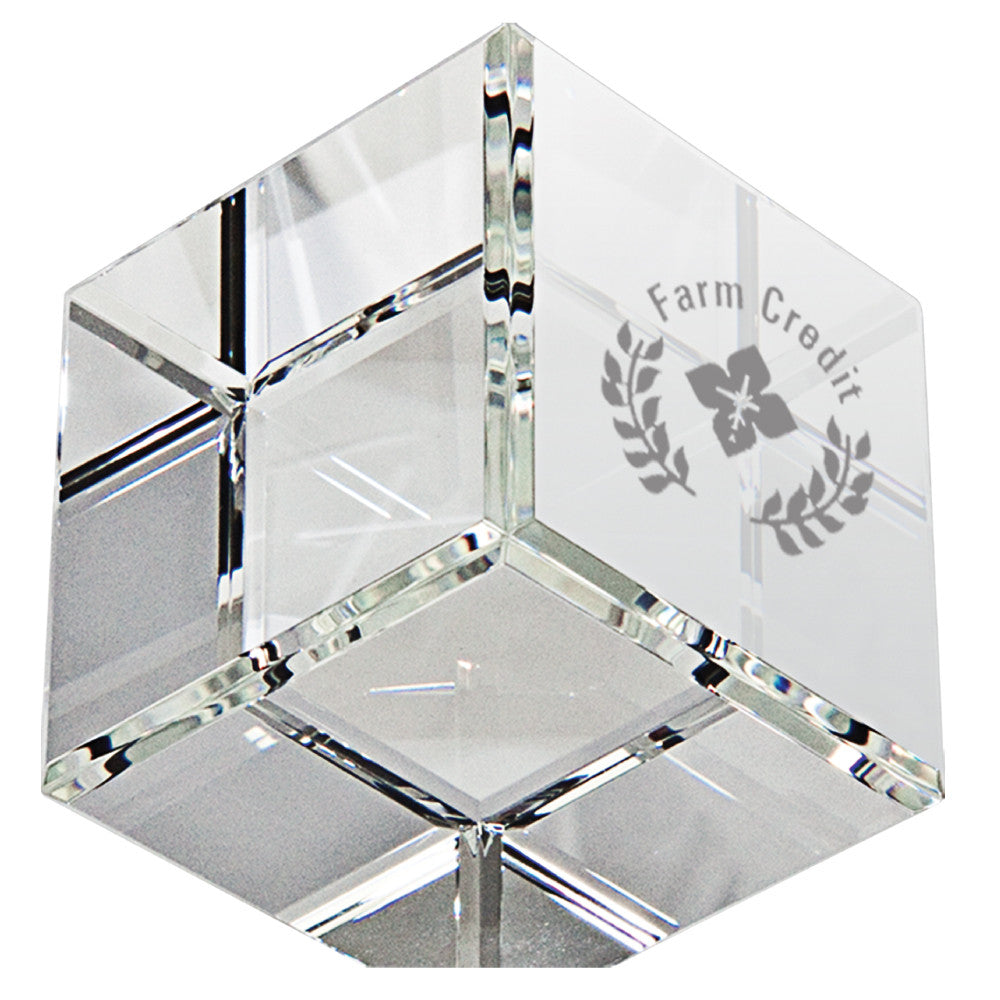 C-6506  Beveled Standing Crystal Cube