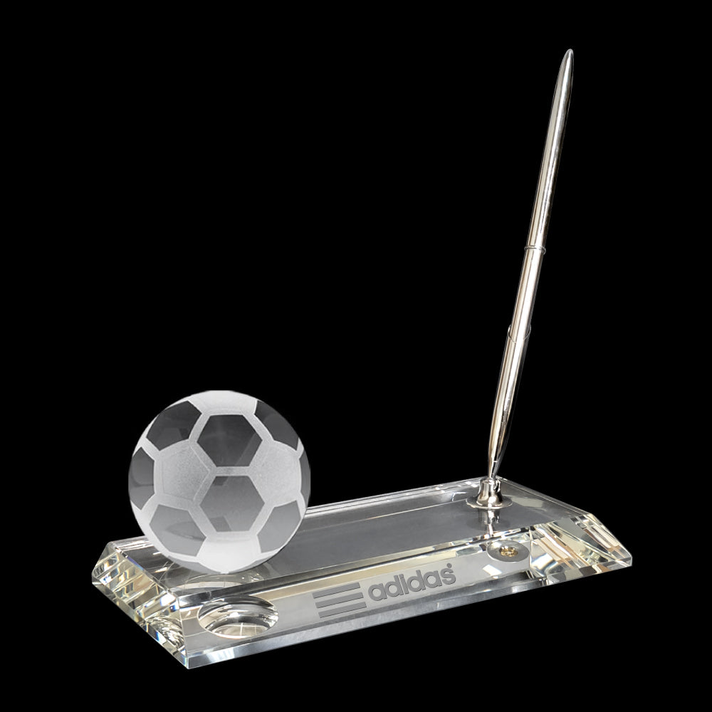 C-105 SO  CRYSTAL SOCCER PEN STAND SET