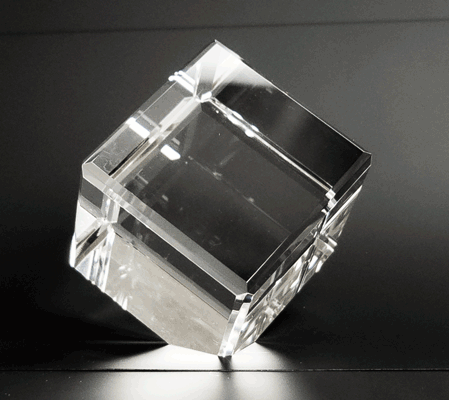 C-6506  Beveled Standing Crystal Cube