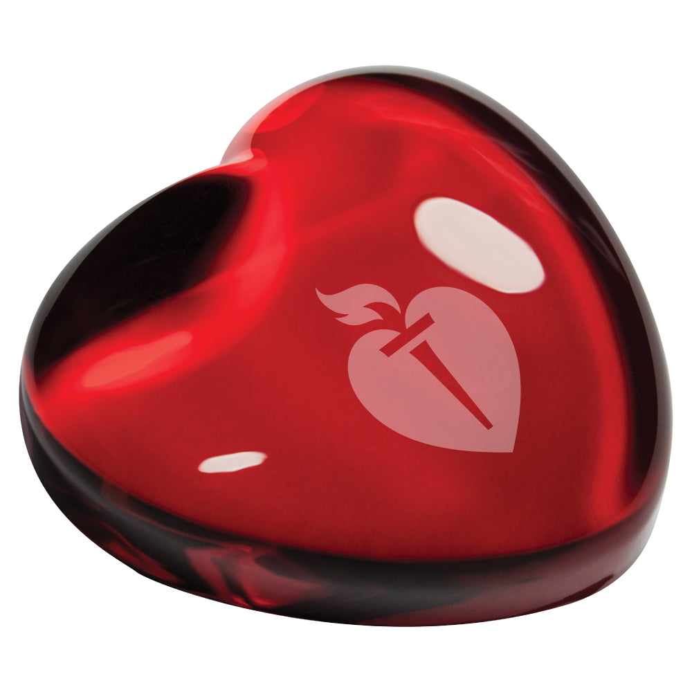 C-1008 (COLOR)  CRYSTAL HEART PAPERWEIGHT (COLOR)