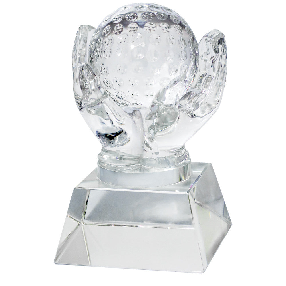 C-1392GO  CRYSTAL HANDS HOLDING GOLF BALL