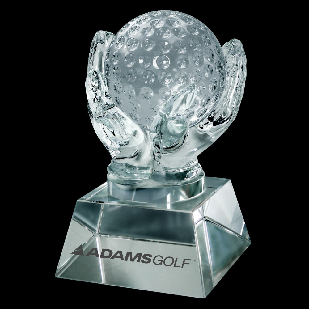 C-1392GO  CRYSTAL HANDS HOLDING GOLF BALL