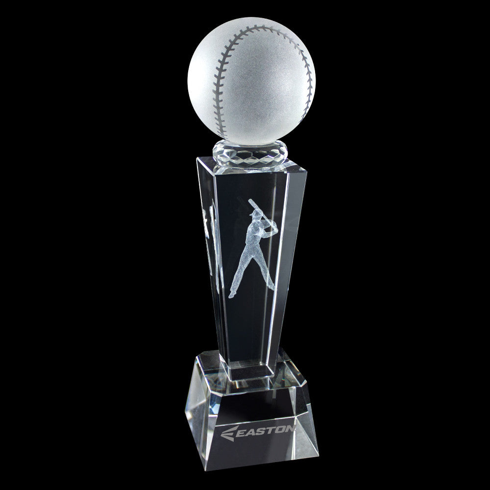 C-196 BA  3-D CRYSTAL SPORTS TROPHY-BASEBALL