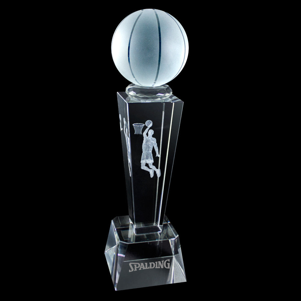 C-196BK  3-D CRYSTAL SPORTS TROPHY-BASKETBALL