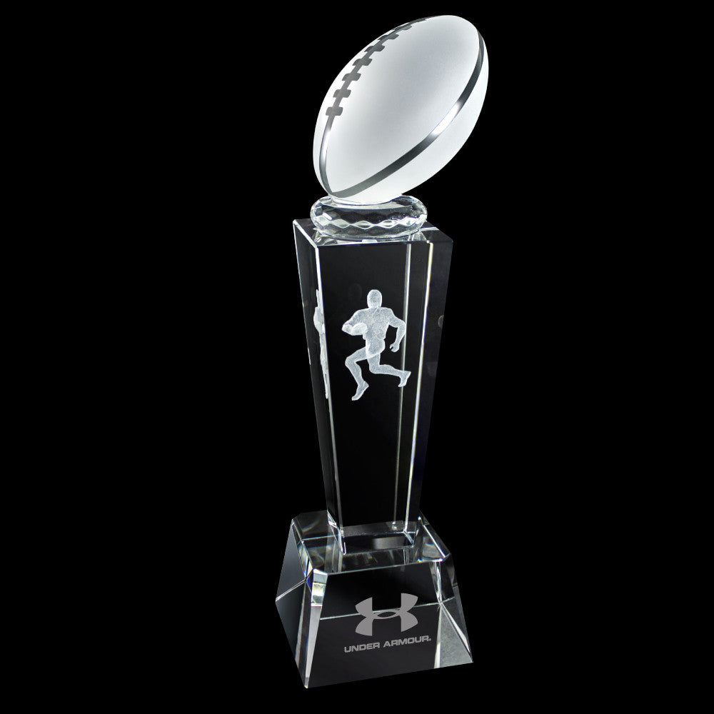 C-196FO  3-D CRYSTAL SPORTS TROPHY-FOOTBALL