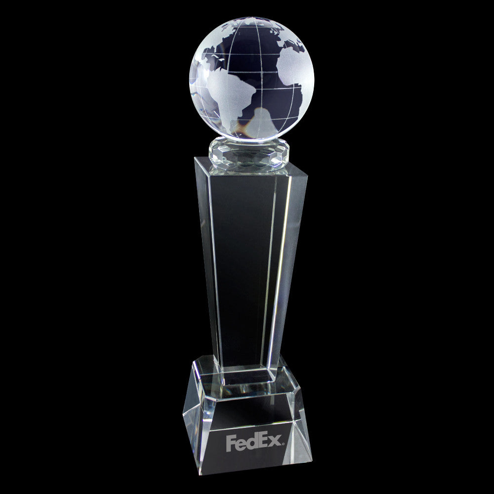C-196GL  CLEAR GLOBE CRYSTAL TROPHY
