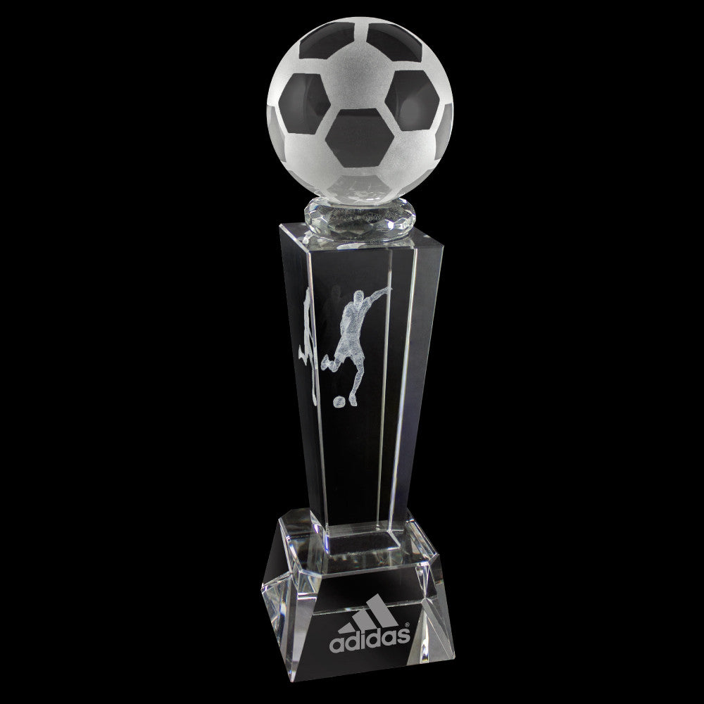 C-196SO  3-D CRYSTAL SPORTS TROPHY-SOCCER