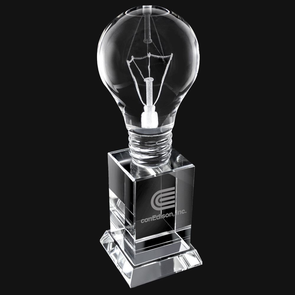 C-2045  CRYSTAL LIGHT BULB TALL TROPHY