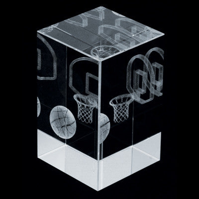 C-390BK  3D CRYSTAL BASKETBALL BLOCK