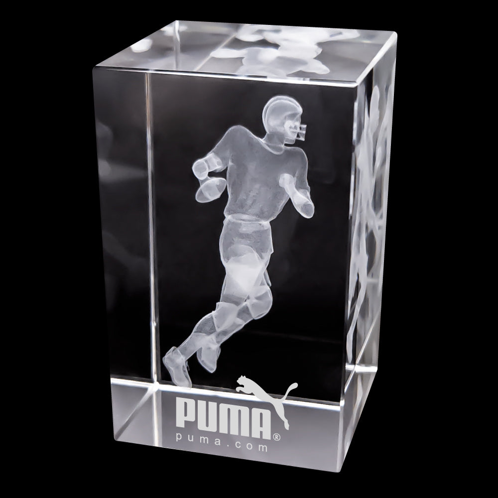 C-390FO  3D CRYSTAL FOOTBALL BLOCK