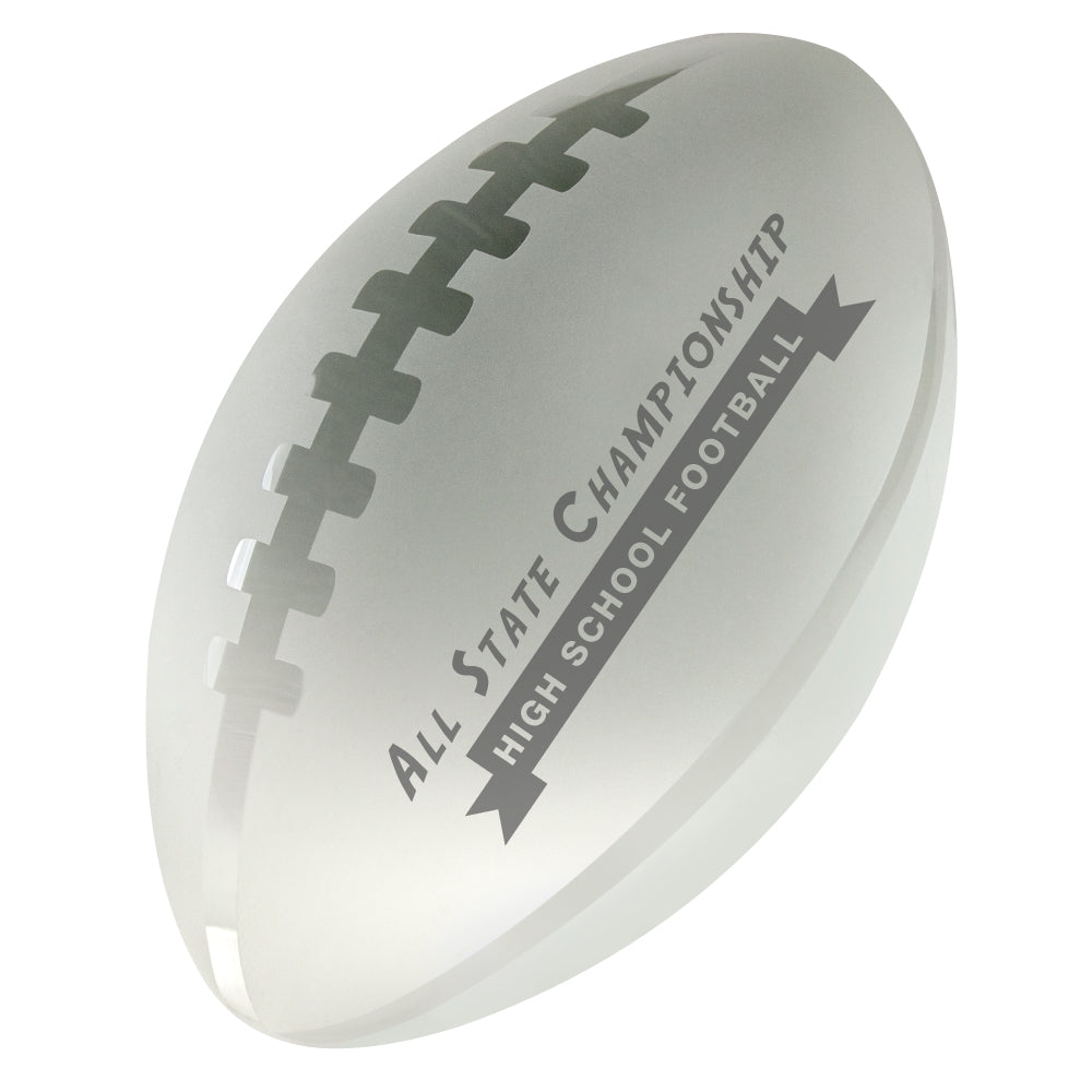 C-600 FO  CRYSTAL FOOTBALL PAPERWEIGHT