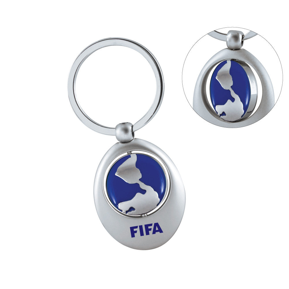 MI-0186BGL  SWIVEL SPORTS KEYCHAIN (BLUE GLOBE)