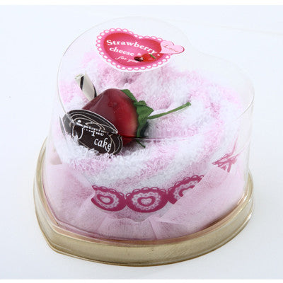 MI-055SH  STRAWBERRY HEART TOWEL CAKE