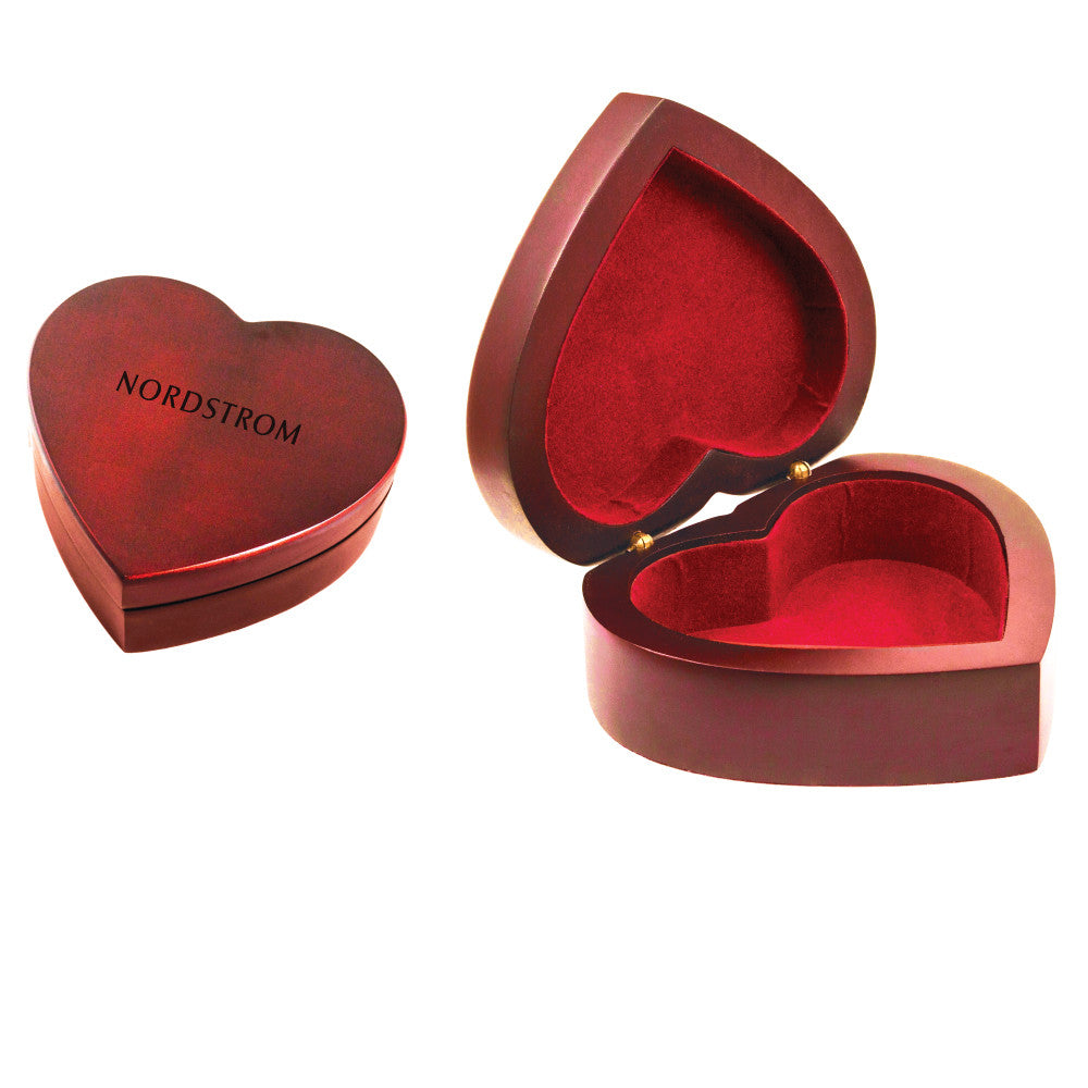 MI-05  HEART WOODEN JEWELRY BOX