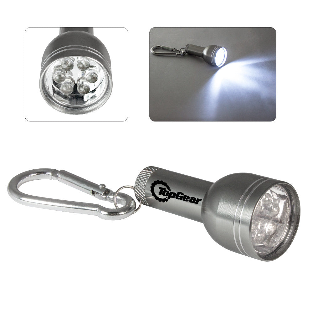 MI-1176  6-LED FLASHLIGHT W/ METAL CARABINER