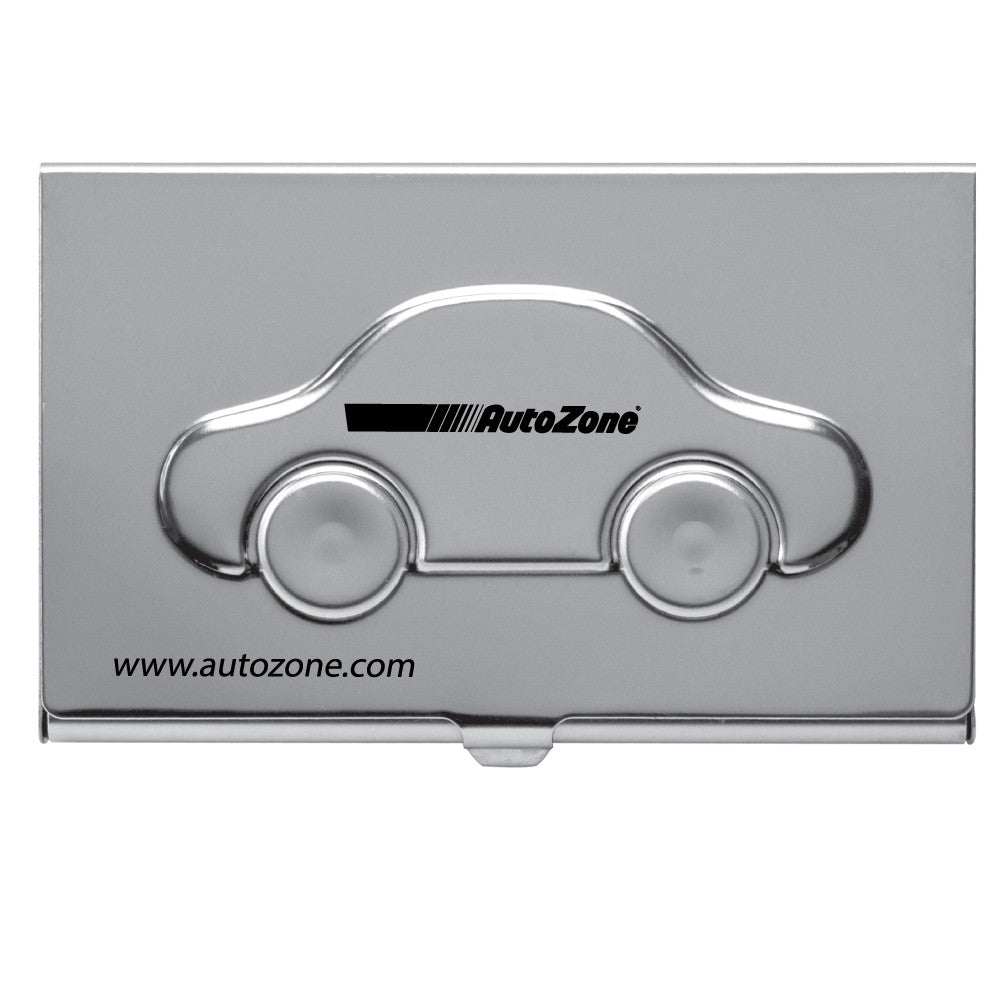 MI-1240  METAL CAR BUSINESS CARD CASE WITH EMBOSSED COVER