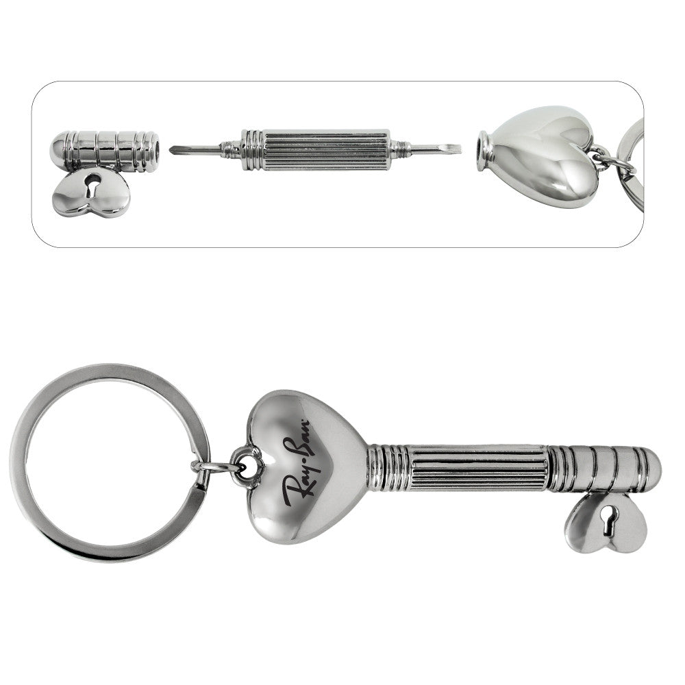 MI-1422  HEART KEYCHAIN W/ GLASS REPAIR TOOL