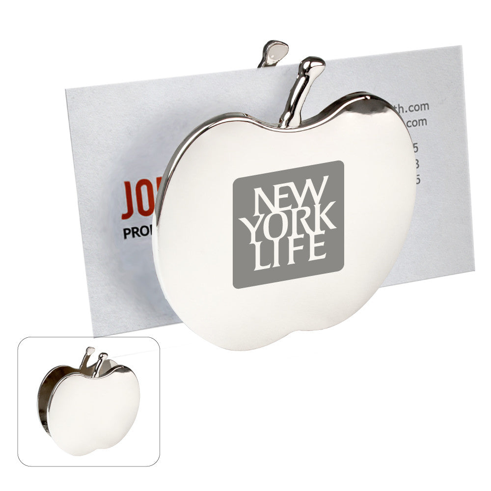 MI-1553  CHROME METAL APPLE MEMO/CARD HOLDER