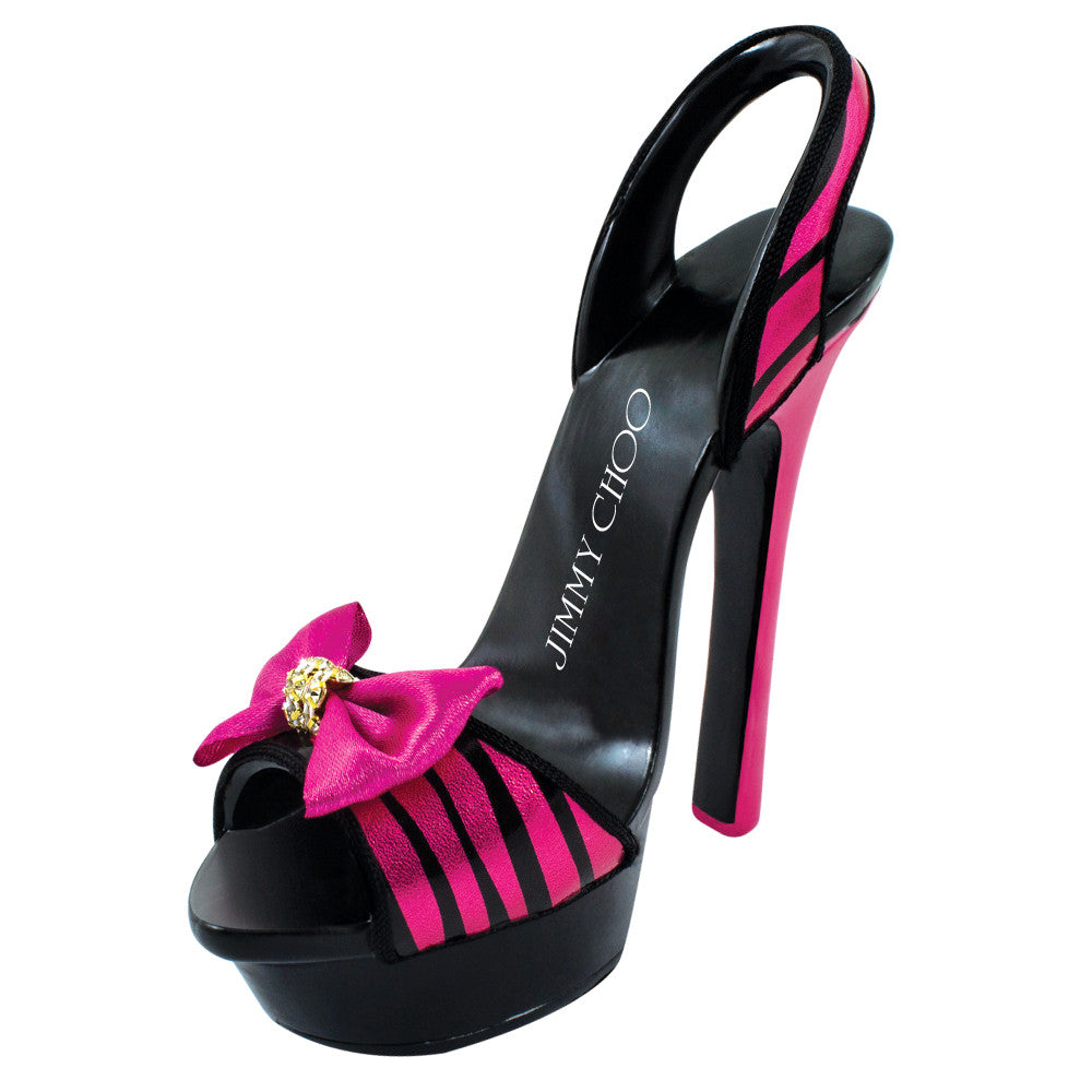 MI-2014PS  HIGH HEEL SHOE STAND - PINK ZEBRA SANDAL