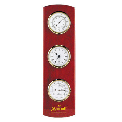 MI-2225  WOODEN WALL WEATHER STATION CLOCK