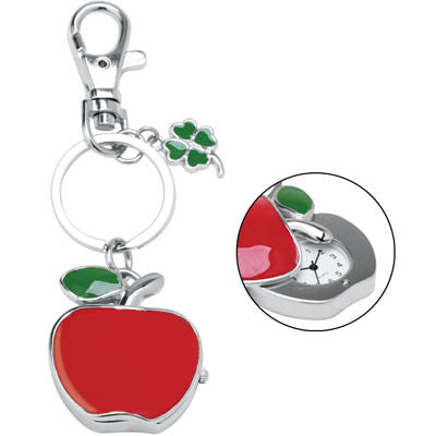 MI-282  SLIDING APPLE CLOCK KEYCHAIN