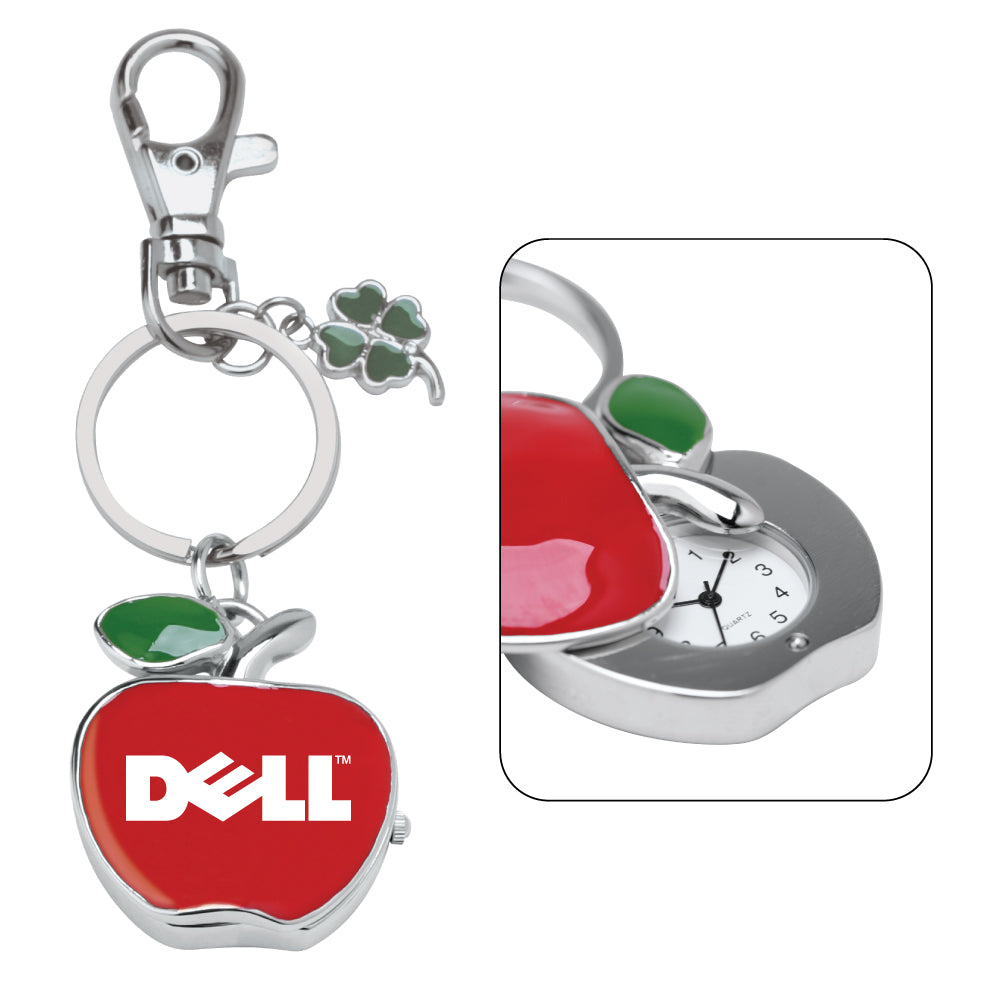 MI-282  SLIDING APPLE CLOCK KEYCHAIN