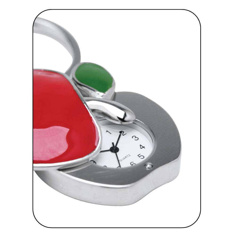 MI-282  SLIDING APPLE CLOCK KEYCHAIN