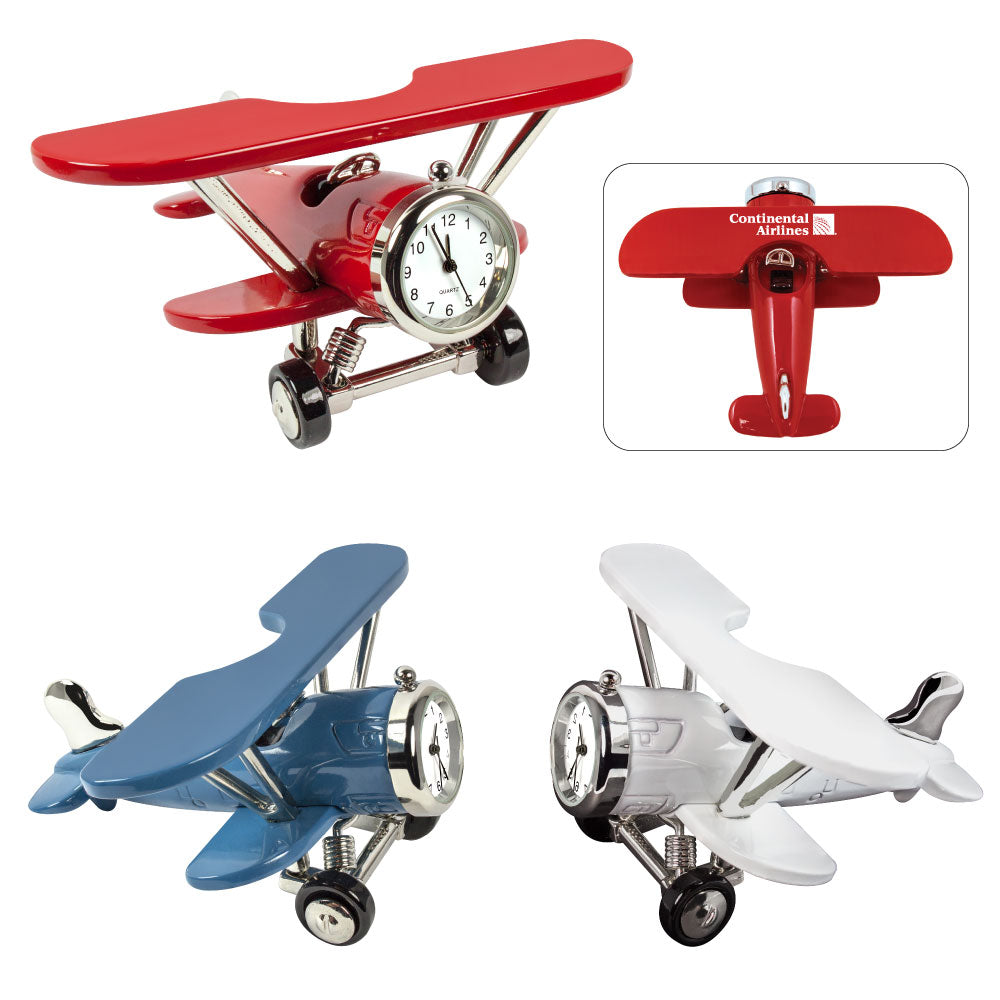 MI-3569  METAL BIPLANE CLOCK