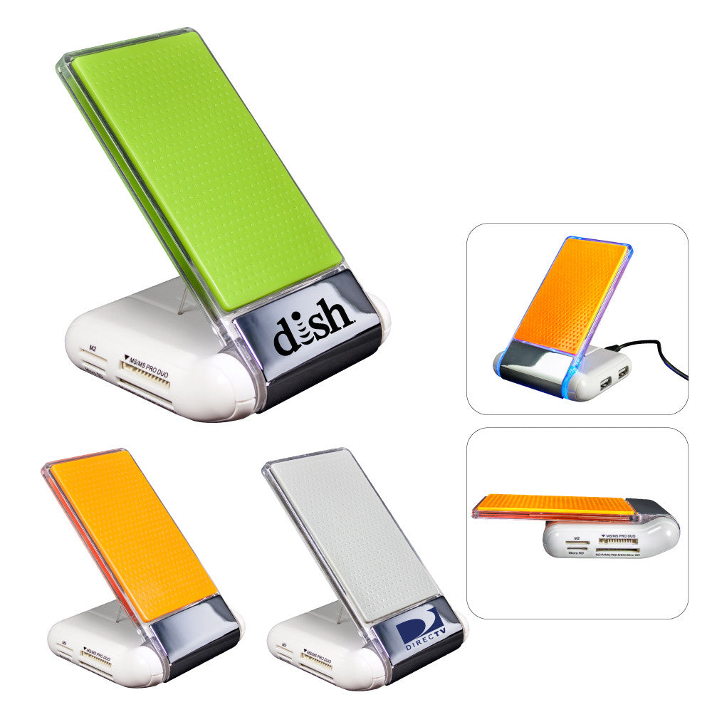 MI-3578  SILICONE FOLDABLE USB HUB/CARD READER