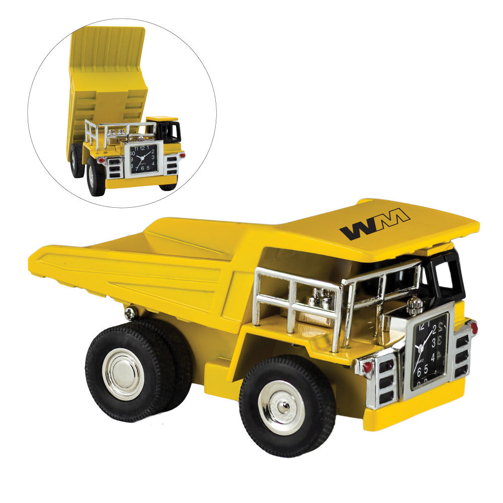 MI-3592  YELLOW DUMP TRUCK CLOCK