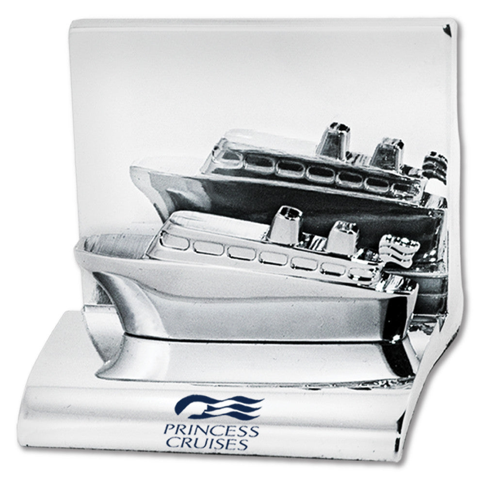 MI-3668CS  CHROME METAL BUSINESS CARD HOLDER - CRUISE SHIP