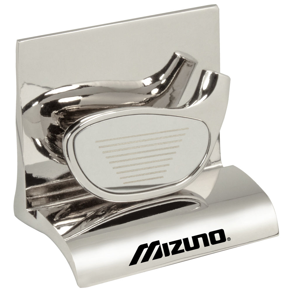 MI-3668GO  CHROME METAL BUSINESS CARD HOLDER - GOLF CLUB