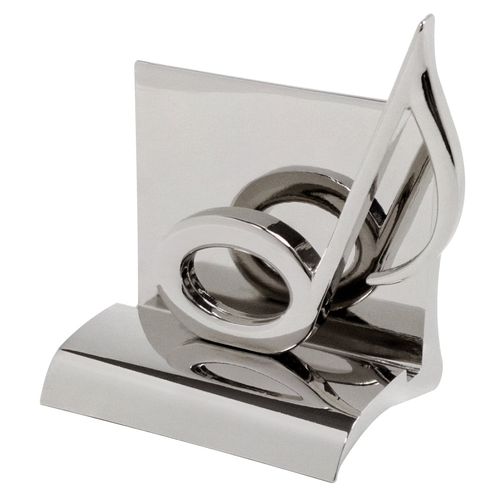 MI-3668MN  CHROME METAL BUSINESS CARD HOLDER - MUSIC NOTE