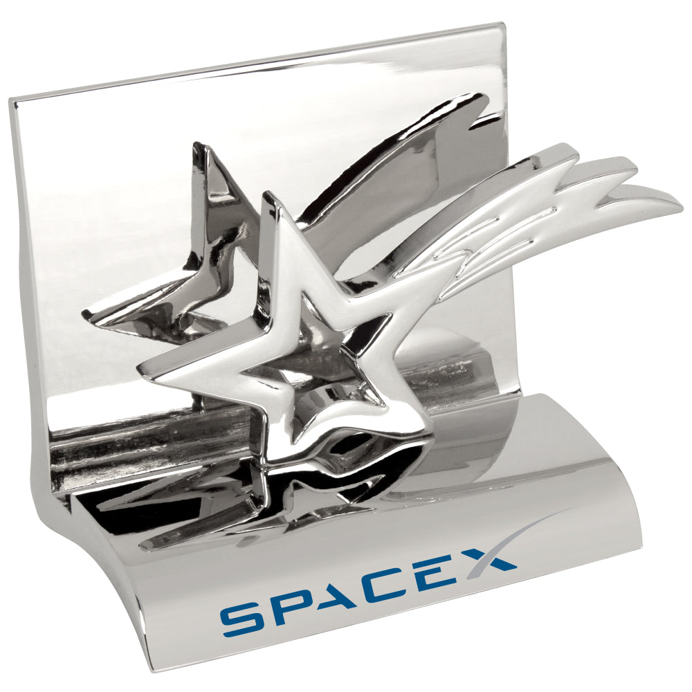 MI-3668ST  CHROME METAL BUSINESS CARD HOLDER - STAR