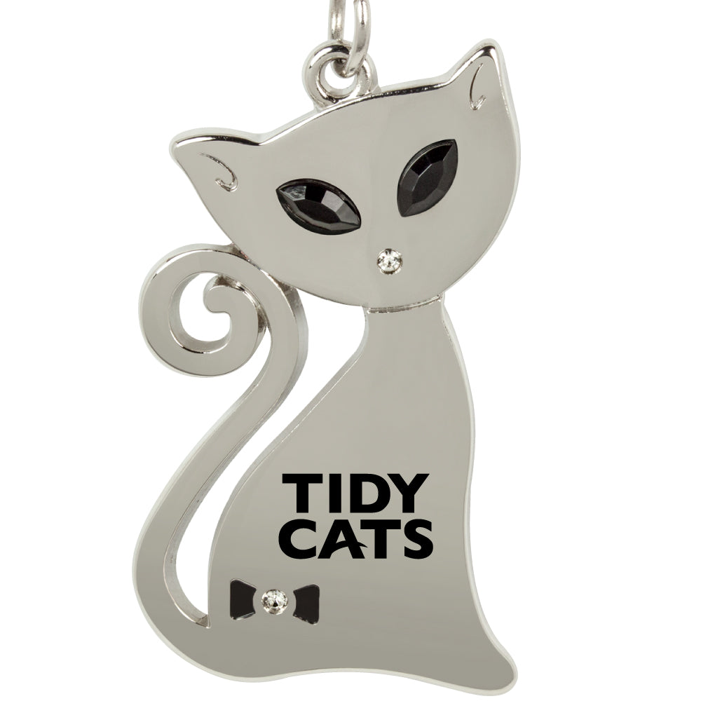 MI-387  CAT KEYCHAIN WITH CRYSTAL EYES