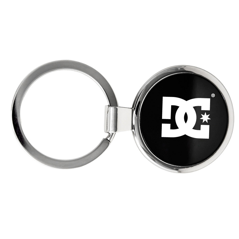 MI-9748  BLACK METAL ROUND KEYCHAIN